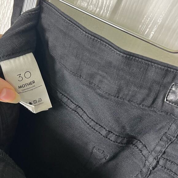 Mother Black High Rise The Looker Ankle Fray Skinny Leg Jeans Guilty As Sin 30 - Picture 9 of 10